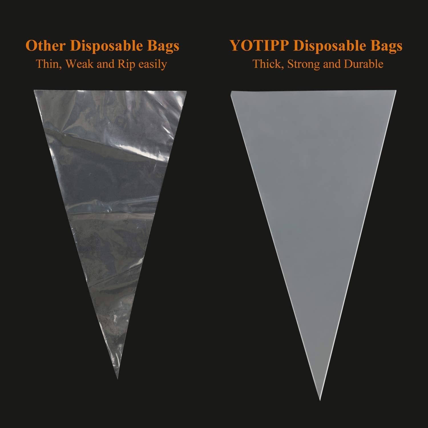 Inditradition Pastry, Cake Icing Piping Decorating Bags (26 x 17 cm, Clear) - Pack of 100