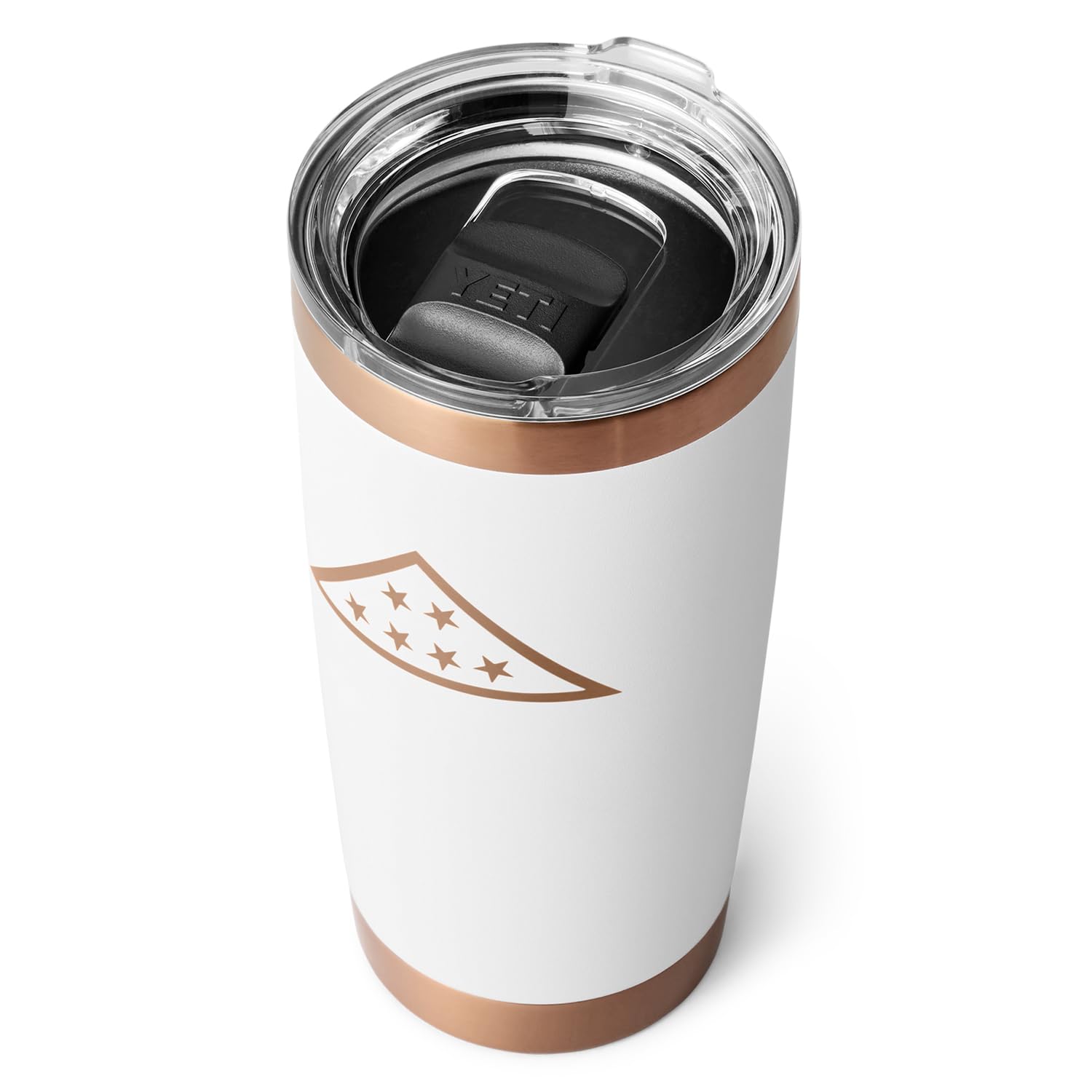 Yeti Rambler 20 Oz Tumbler, Stainless Steel, Vacuum Insulated With Magslider Lid, Folds Of Honor - White