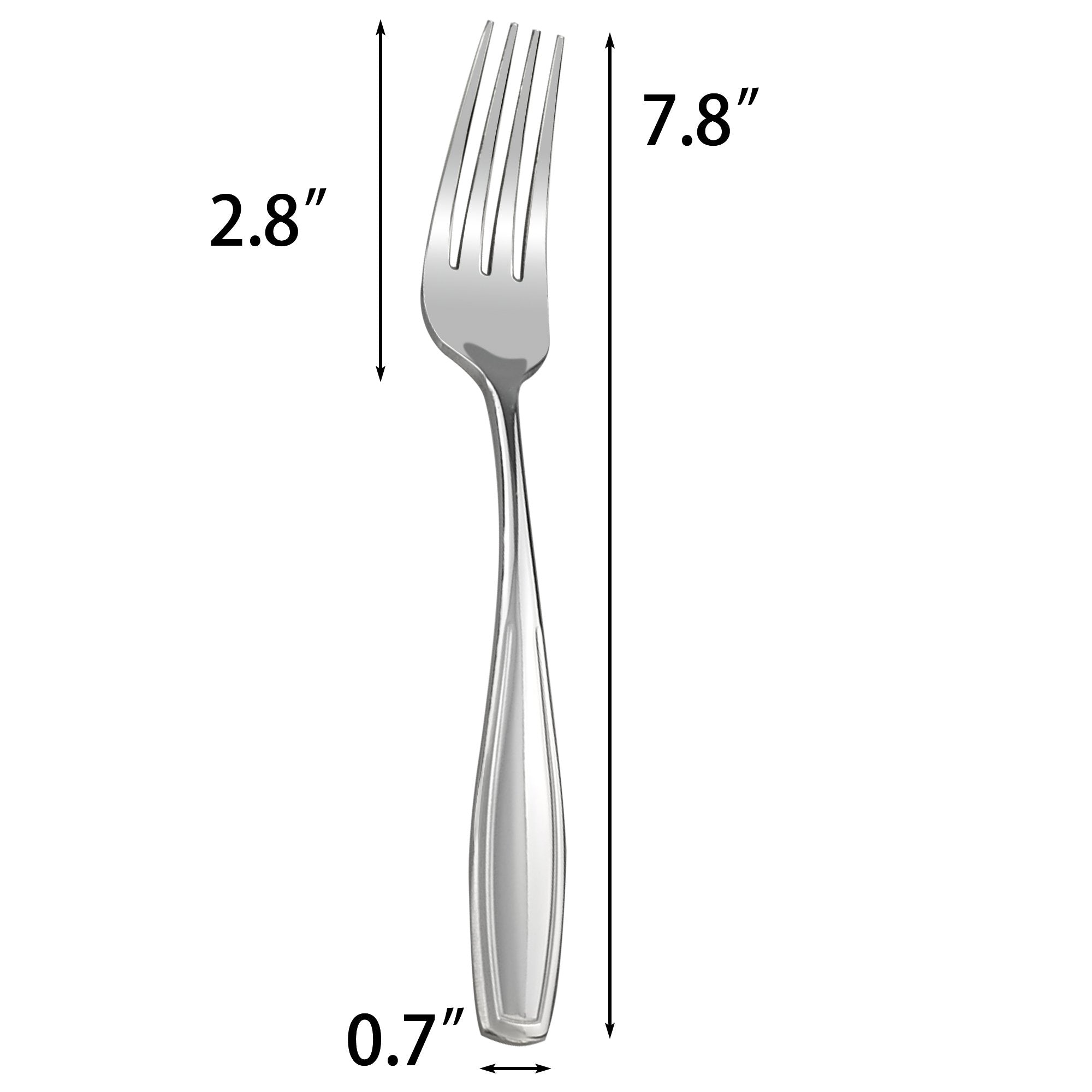 Pekky Stainless Steel Dinner Fork Set, 7.8-Inch, Set Of 12
