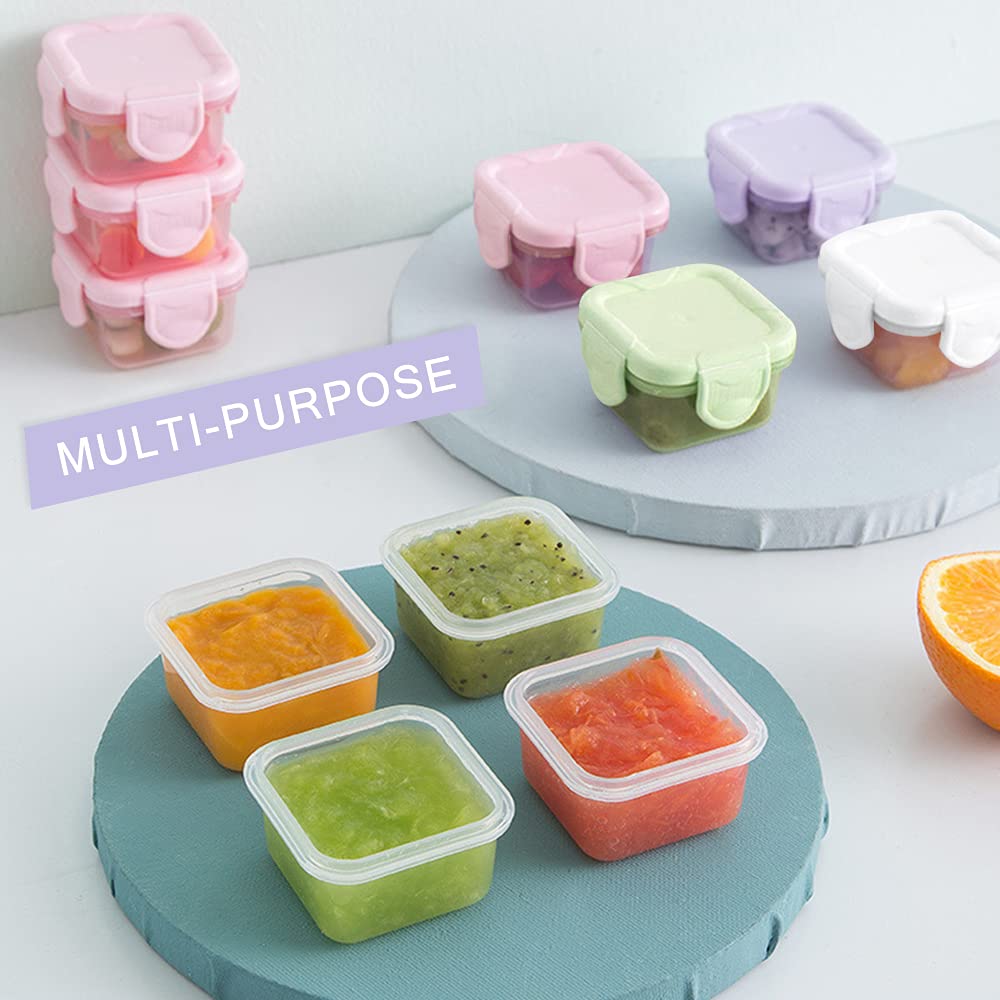 Lele Life 6Pcs Mini Food Storage Containers, Leakproof Lids, Condiment Sauce Containers, Mini Freezer Storage Containers Airtigh