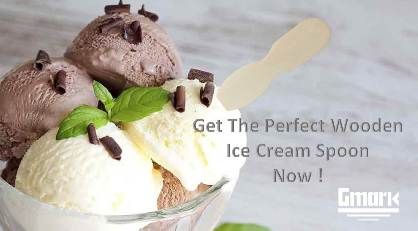 Gmark Wooden Ice Cream Spoons 100pc - Tasting Spoons  Ice Cream Sticks 3 Inches Perfect for Tasting  Sampling  Crafts 100/Bag GM1037