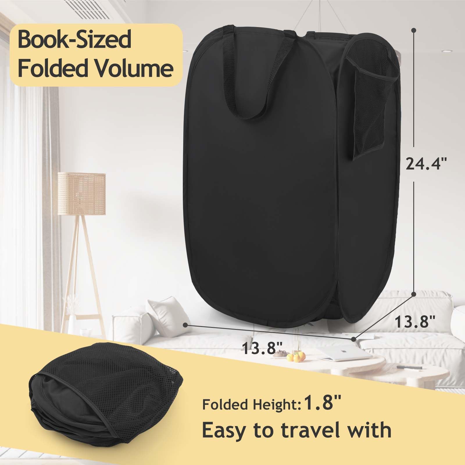 2024 Upgraded Polyester Pop-Up Laundry Hamper, 70L(18.5 Gal) Quality Laundry Basket With Durable Handles Solid Bottom High Carbo