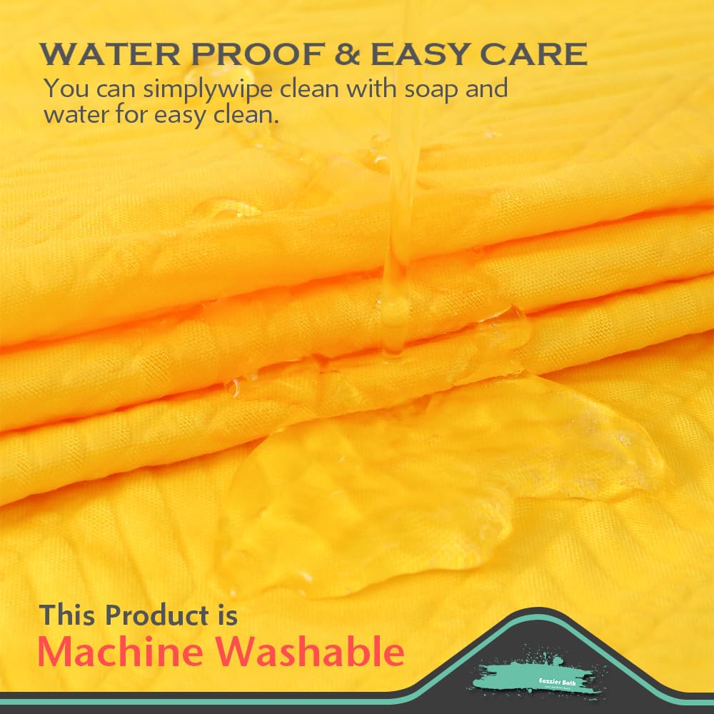Eazzier Bath Yellow Fabric Shower Curtain Or Liner - Leaf Weave Textured Thin Cloth Shower Curtains For Bathroom, Hotel Luxury L