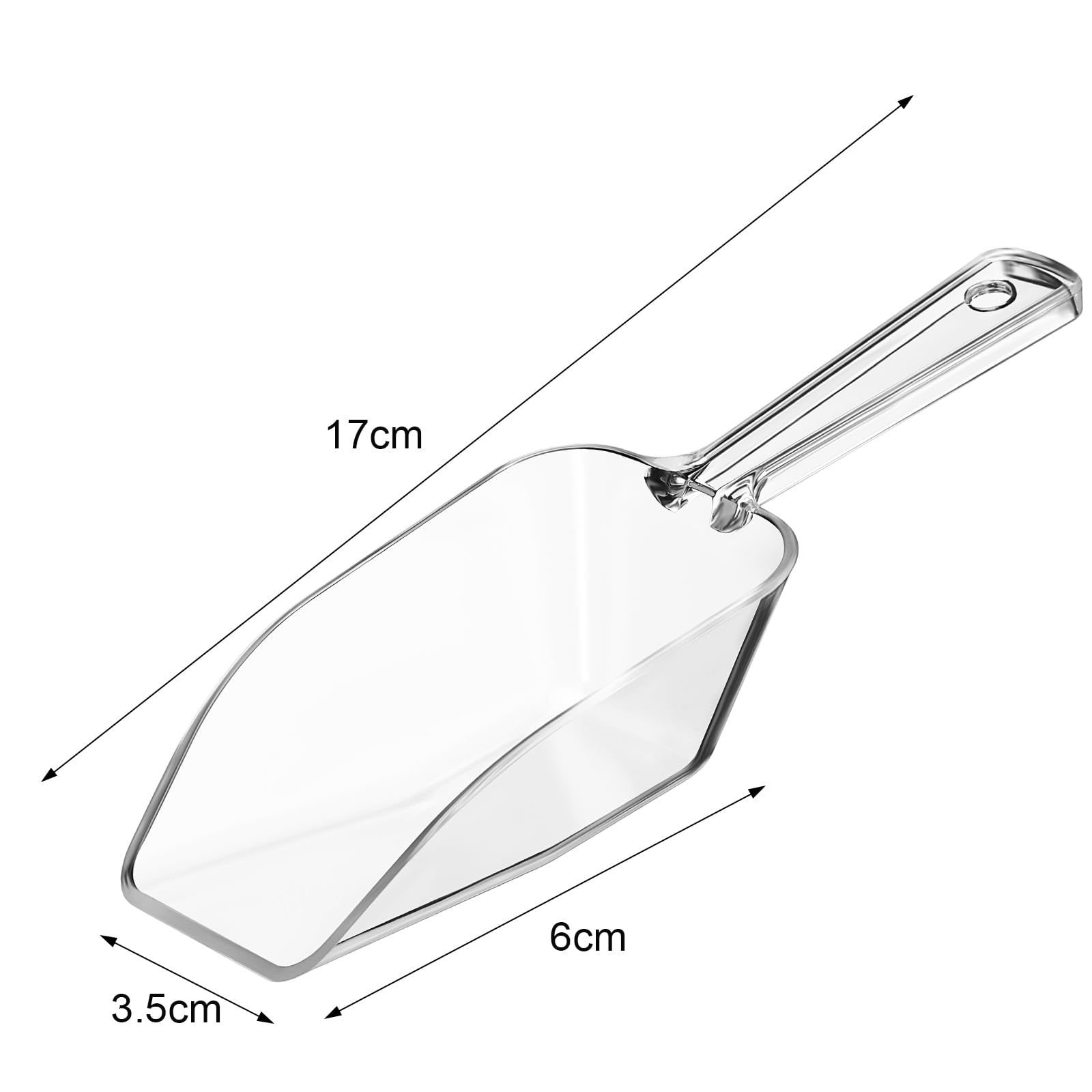 Multi-Purpose Plastic Clear Kitchen Scoops, Ice Scoop For Weddings, Candy Dessert Buffet, Ice Cream, Coffee, Tea (4)