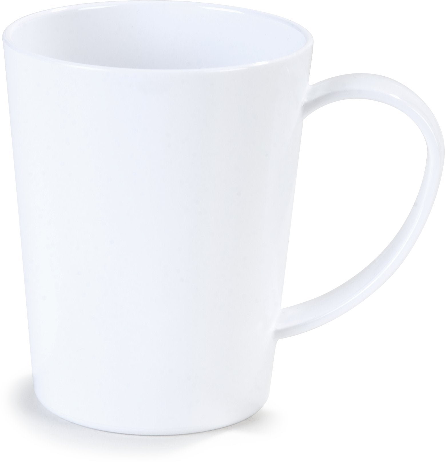 Carlisle FoodService Products Mug Plastic Coffee Mug with Large Handle for Buffets, Home, and Restaurant, Tritan, 12 Ounces, Whi