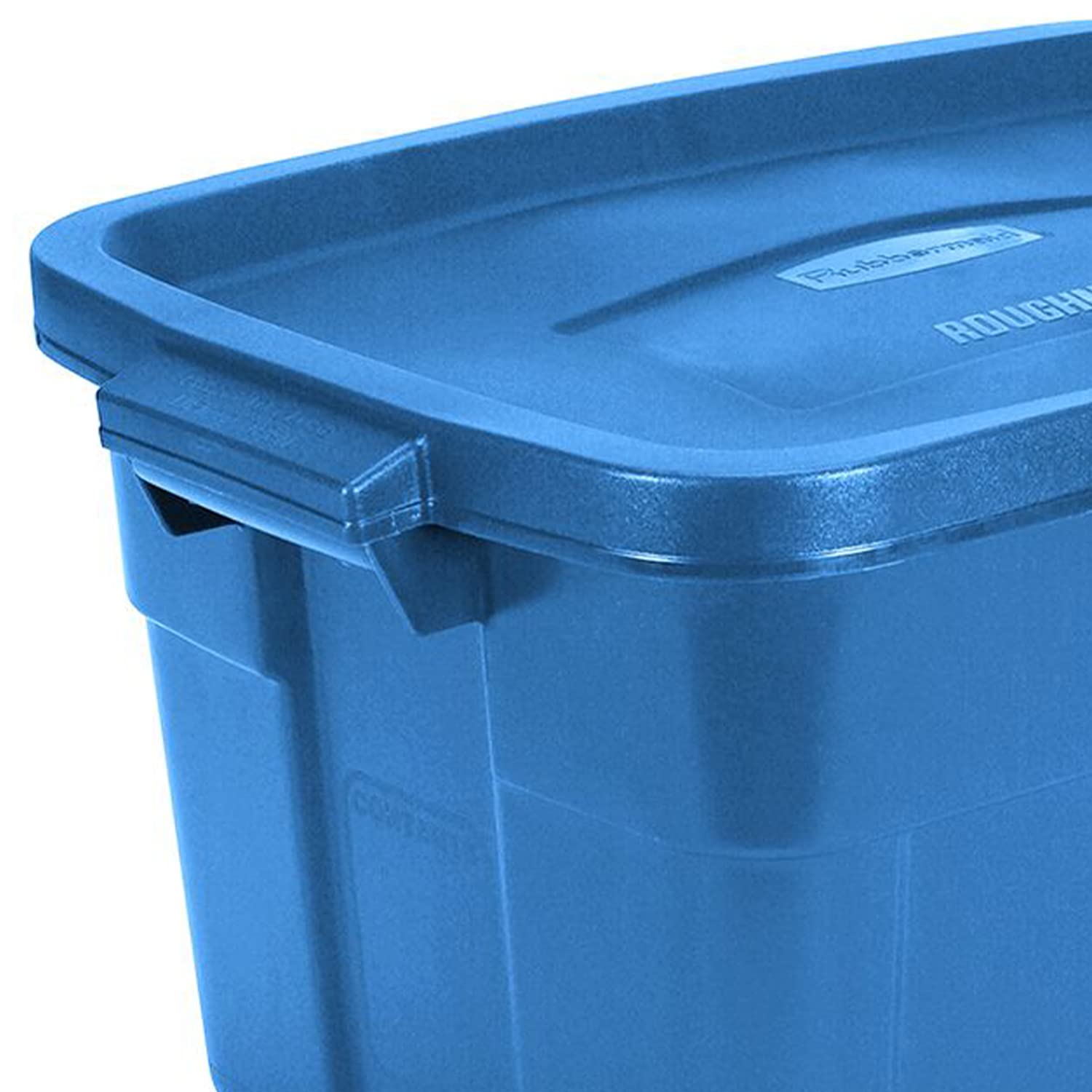Rubbermaid Roughneck Tote 14 Gal - 6 Pack |Made In The Usa| Heritage Blue, Rugged Plastic Stackable Storage Tote With Lid And Ha