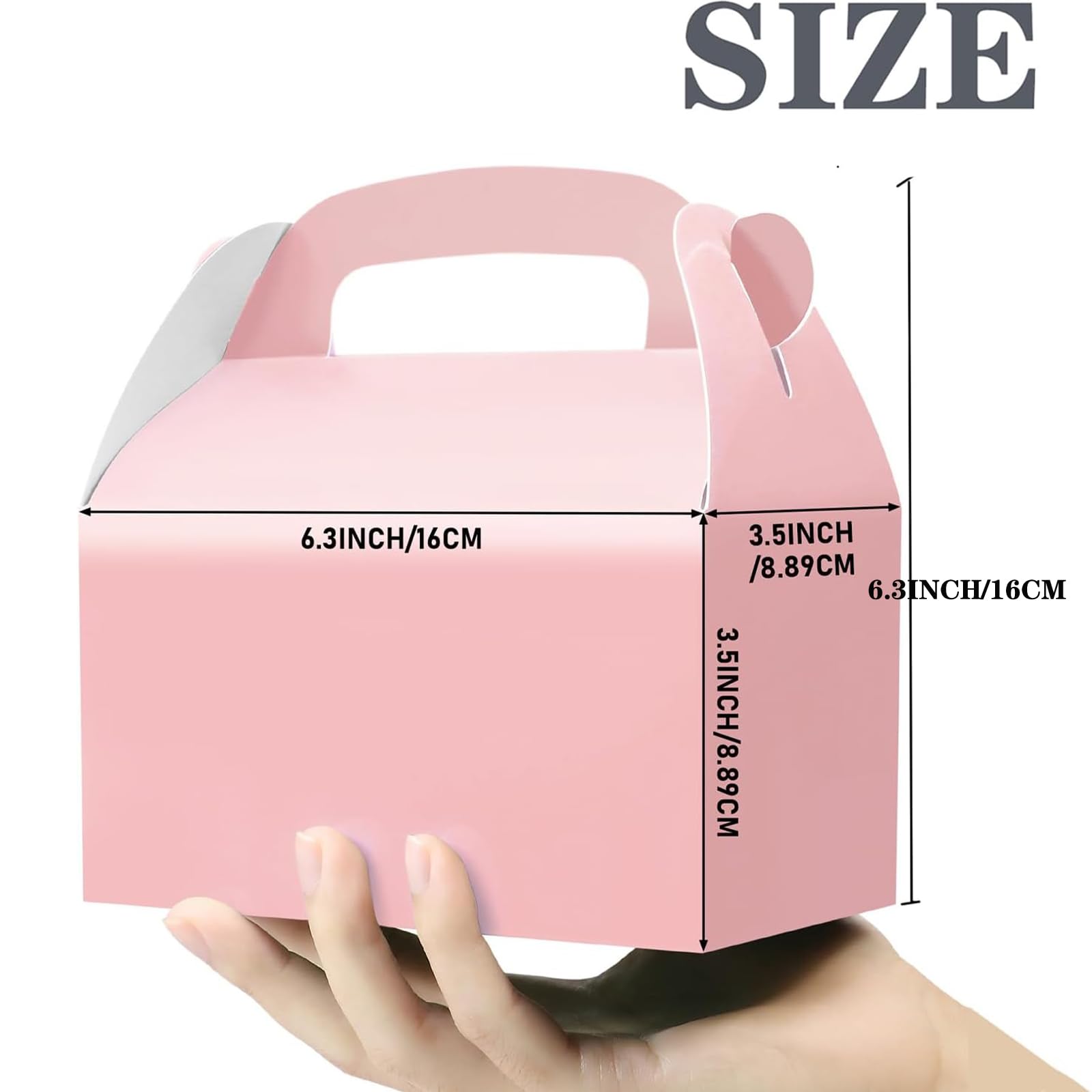 Oletx 30-Pack Pink Party Favor Treat Boxes, Goodie Boxes, Gable Paper Gift Boxes With Handles. Perfect For Princess Pink Party A