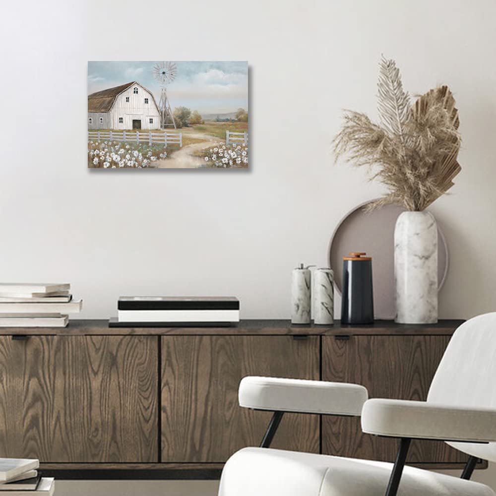 Barn Prints Farmhouse Old Barn Wall Art Handpainted Barn Painting Barn And Flowers Wall Decor Rustic Bedroom Wall Decor Farmhous