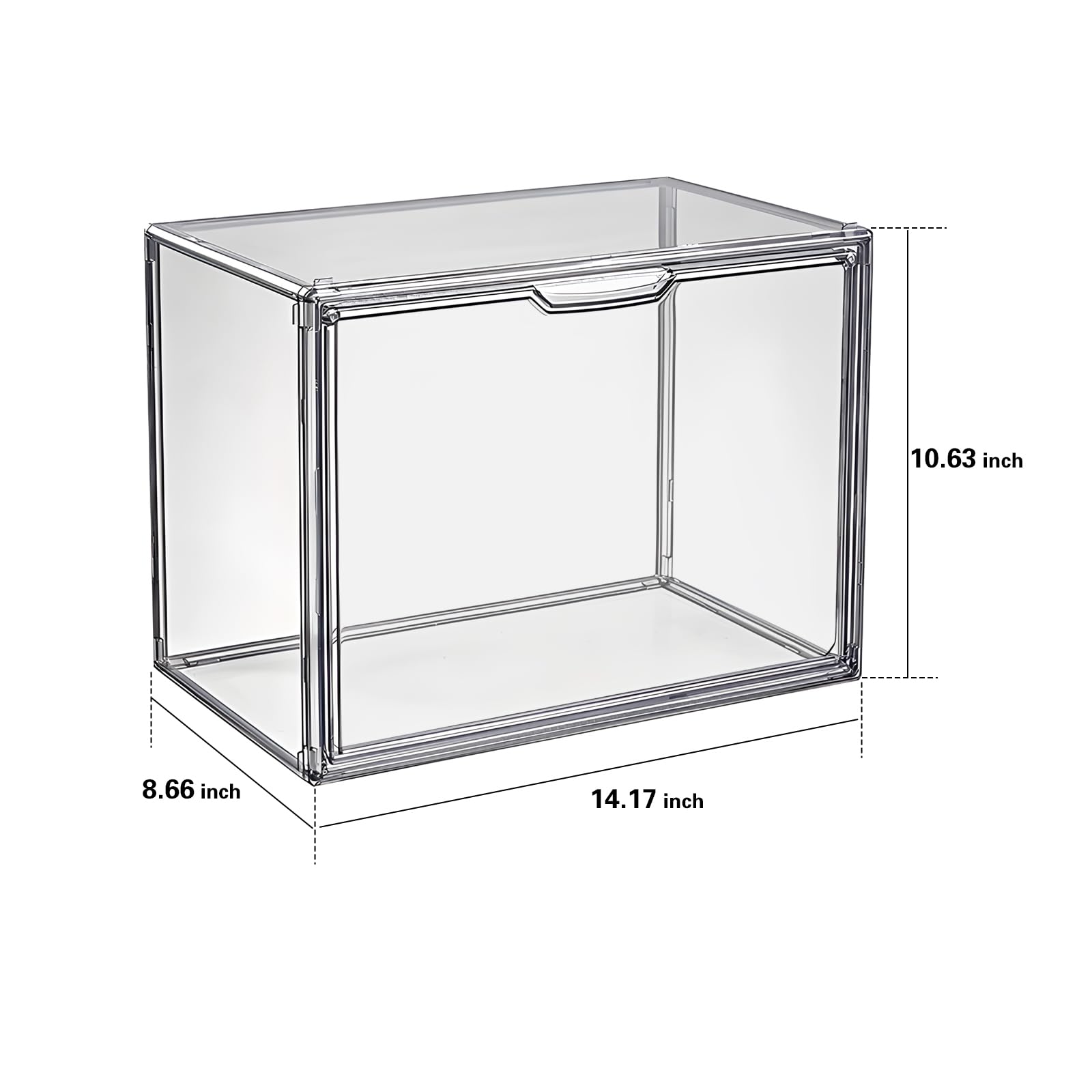 Gudemay Clear Stackable Plastic Storage Bins With Magnetic Lid, Dustproof Book & Cosmetic Display Cases, Large Figures Collectib