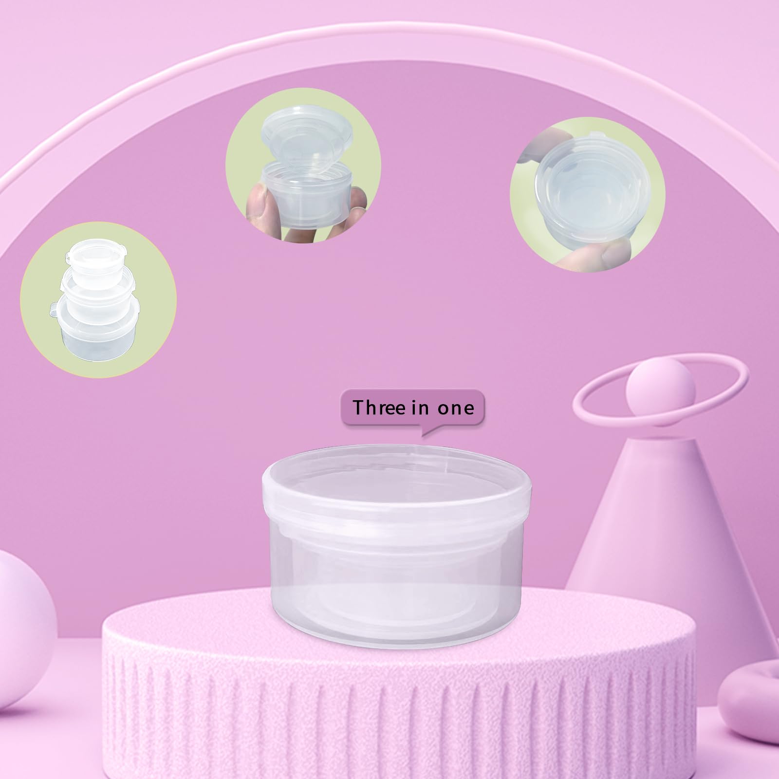 Zfyoung 30 Pcs Plastic Cosmetic Jar 5/10/20Ml Clear Case With Snap Lids Portable,Travel Storage Cosmetic Samples Beauty Products