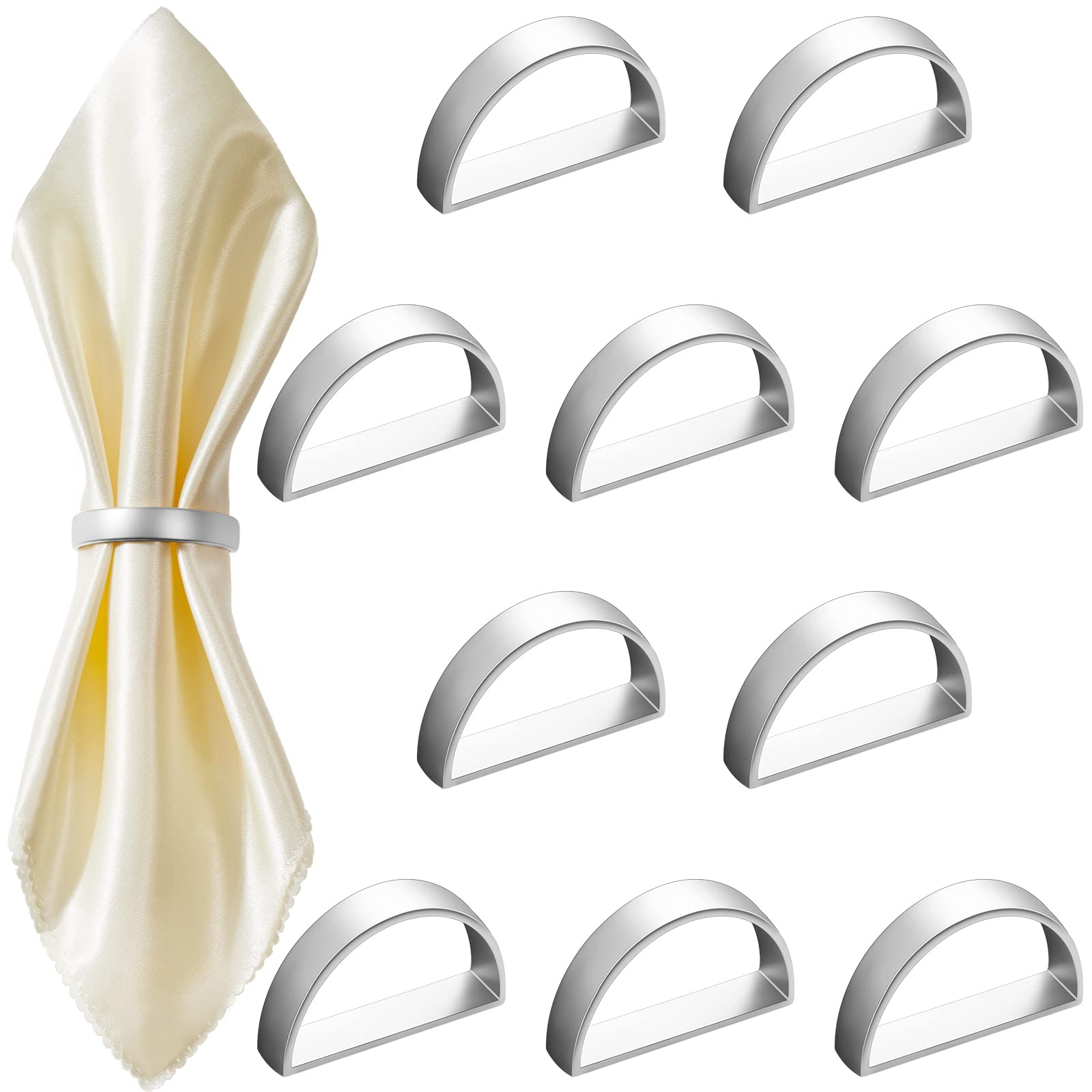 Stainless Steel Napkin Rings Metal Napkin Ring Holders Modern Serviette Buckles Metallic Adornment For Table Settings Kitchen Di