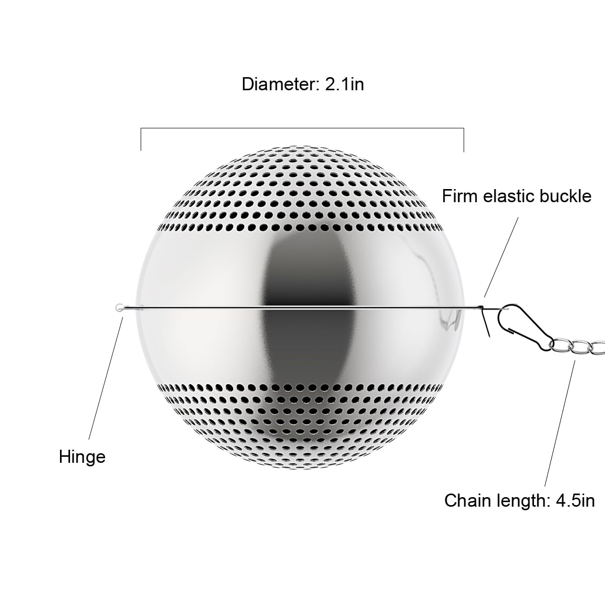 Lyxa Sr 2 Pack Food Grade 304 Stainless Steel Mesh Tea Ball 2.1 Inch Tea Infuser Strainer Filter Diffuser For Loose Tea