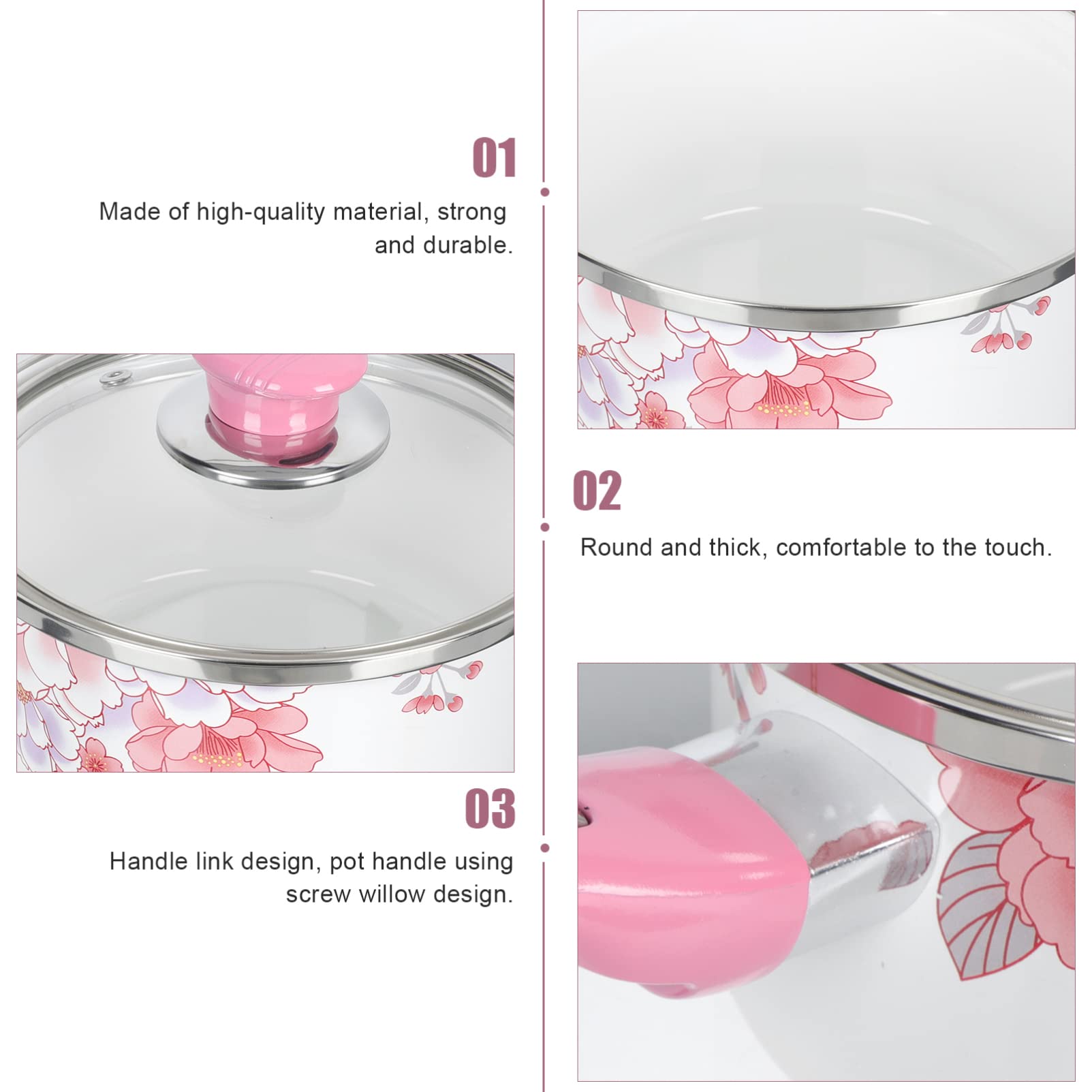 Enamel Sauce Pan Non- Stick Milk Pot Pasta Cooking Pot Small Noodle Soup Pot Enamelware Pot Enamel Cookware With Lid