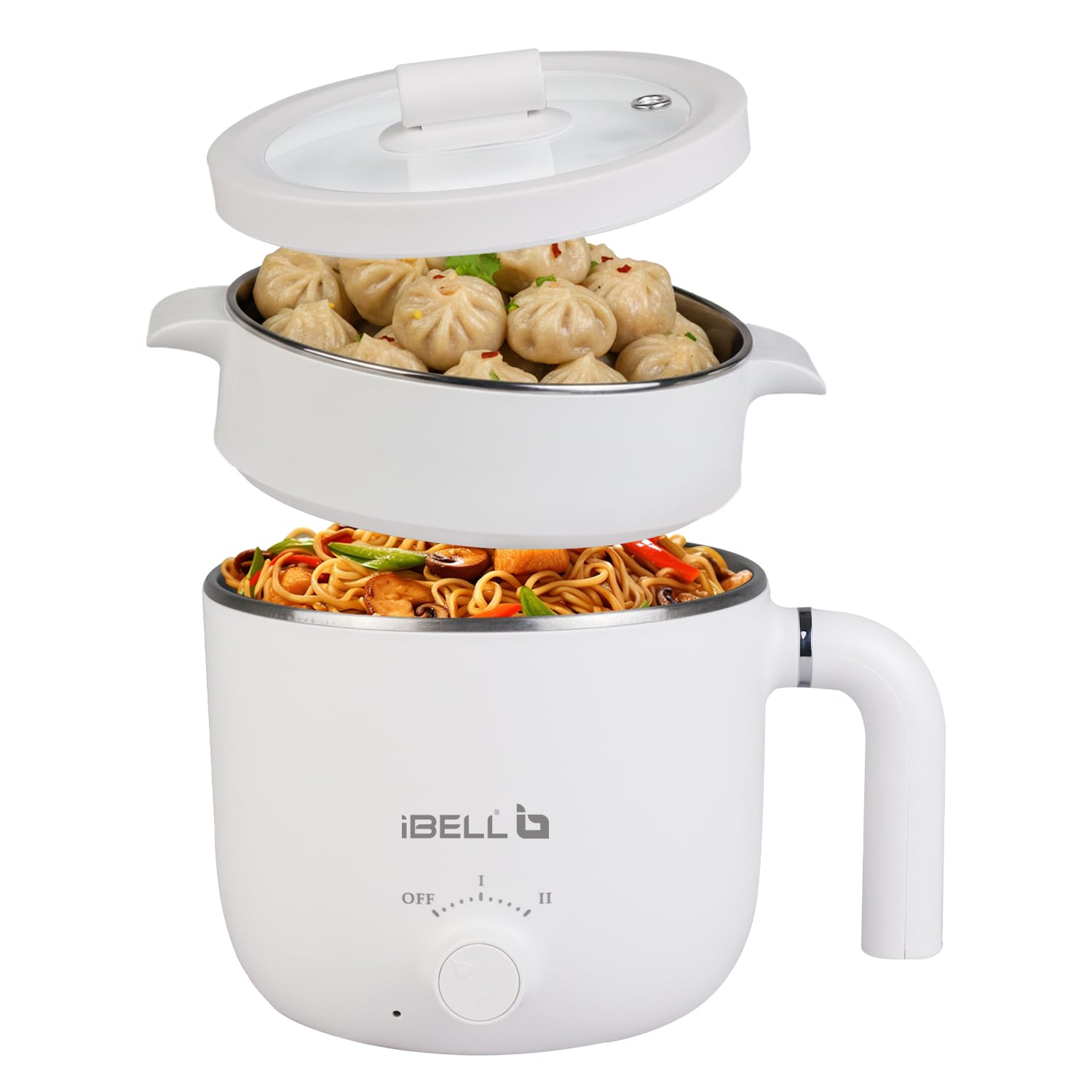 Ibell Mpk15M Multipurpose Electric Kettle, 1.5 Litre, 800W, 2 Cooking Pots & Egg Boiler, Temperature Control, For Boiling Water,