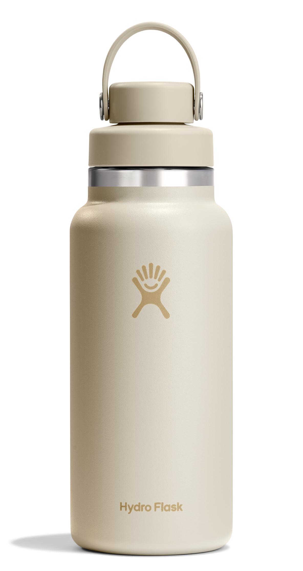 Hydro Flask Water Bottle - Insulated Stainless Steel - Wide Mouth Flex Chug Lid, Non Spill, Leakproof in 32 Oz Coconut Cream