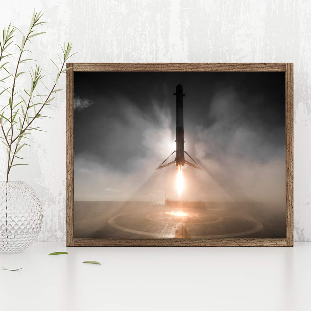 Astronomy Poster - Spacex Iridium-1 Landing - 11X14 Unframed Art Print - Vintage Posters For Dark Academia, Space Poster For Ast