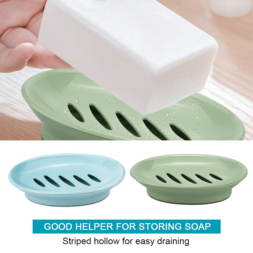 Tcotbe 2 Pack Soap Dishes,Removable Soap Drainers Plastic Soap Holder,Plastic Simple Double Compartment Drain Soap Box,Soap Save