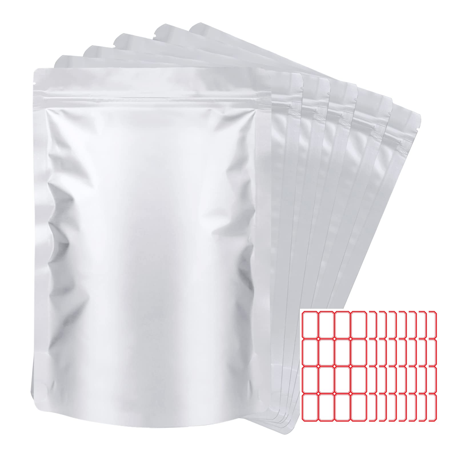 100 Mylar Bags For Food Storage, Extra Thick 9.5 Mil Mylar Bags 1 Quart, Gusset Ziplock And Heat Sealable Mylar Bags For Food St