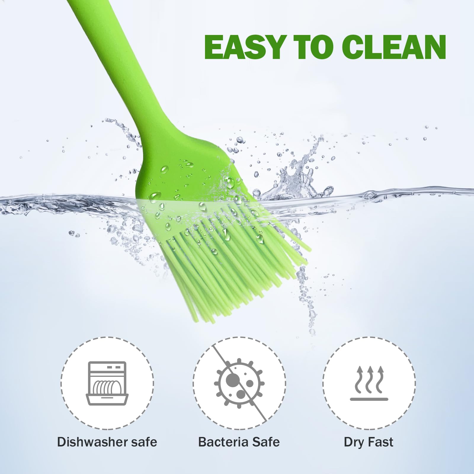 Craebuer Silicone Basting Pastry Brush, 5 Pack Heat Resistant Cooking Brush For Oil Butter Sauce, Food Brush For Bbq Grill Barbe