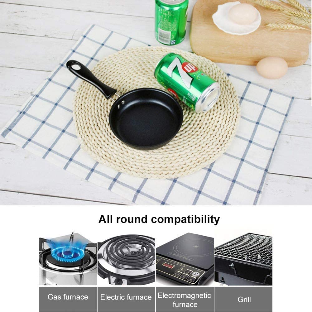 Demoyaya One Egg Frying Pan, Mini Induction Frying Eggs Pan, 4.7'' Single Egg Durable Small Pan With Handle Heat Resistant Non S