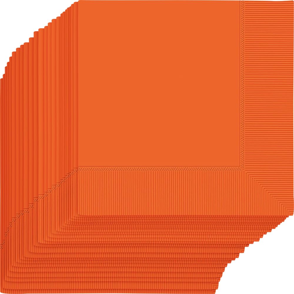 Festive Orange Peel 2-Ply Beverage Napkins - 5 X 5 (Pack Of 40) - Durable, Absorbent & Vibrant - Perfect For Parties, Holida