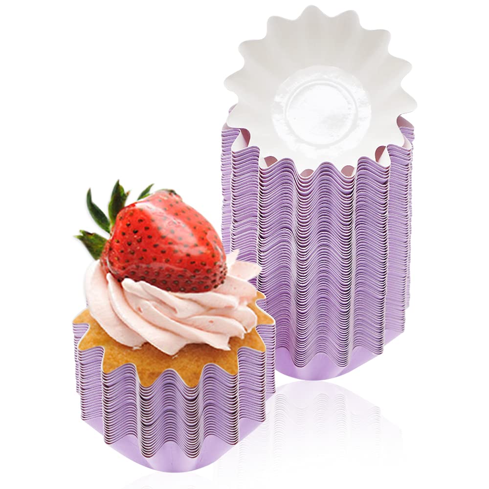 100 Pcs Baking Cups Cupcake Liner, Brioche Paper Cup Standard Muffin Wrappers Greaseproof Coated Paper For Wedding Birthday Holi