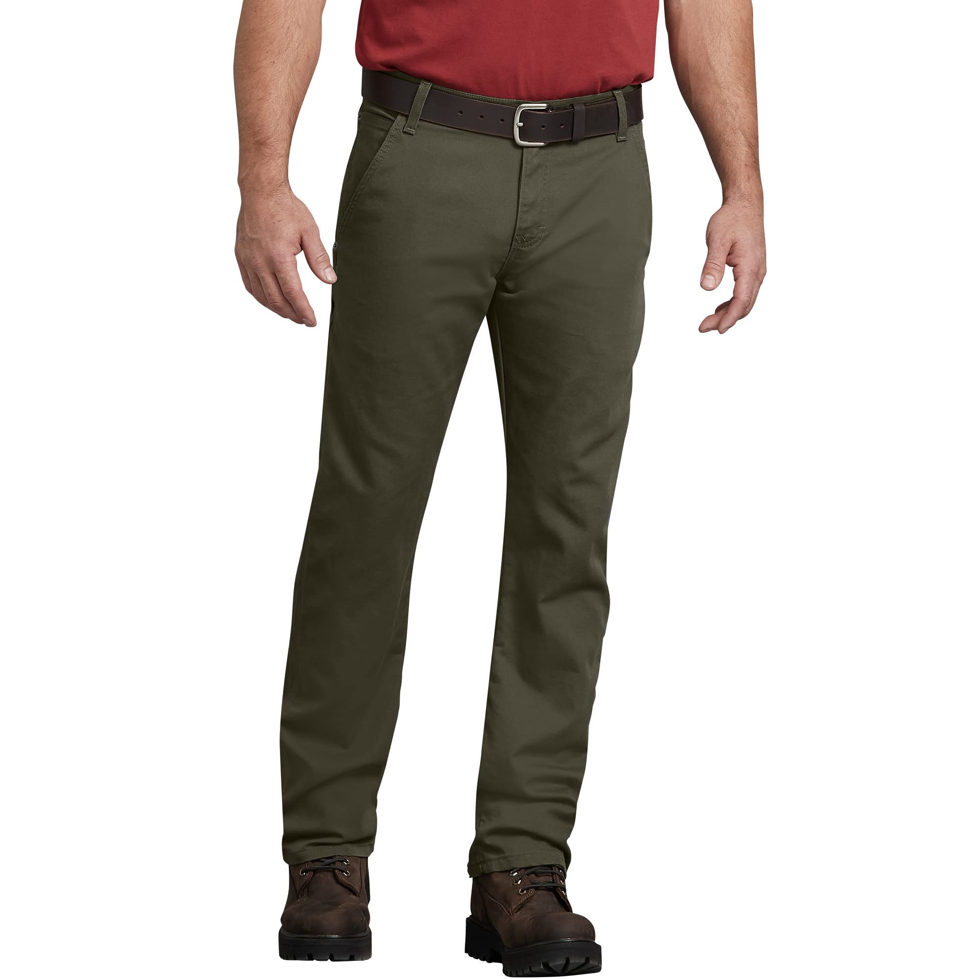 Dickies Mens Tough Max Duck Carpenter Pant, Stonewashed Moss, 34 34