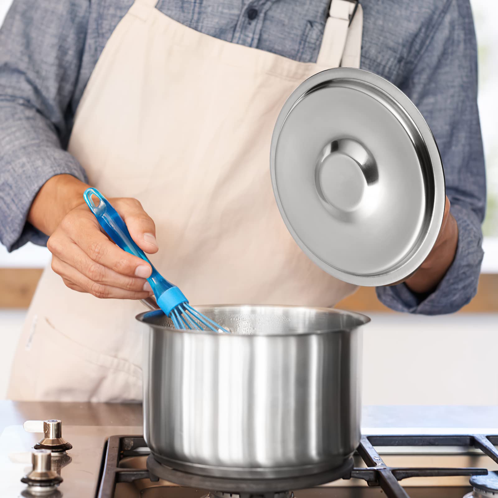 Cabilock 5.5In/14Cm Universal Lid For Pans Pots Cover Seasoning Pot Cover Replacement Accessories Frying Pan Cover And Cast Iron