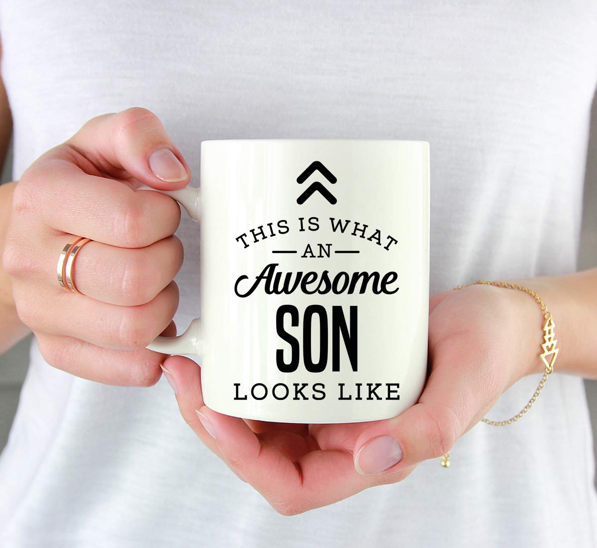 Andaz Press 11oz. Ceramic Coffee Tea Mug Gift, This is What an Awesome Son Looks Like, 1-Pack, Birthday Gift Ideas Coworker Him