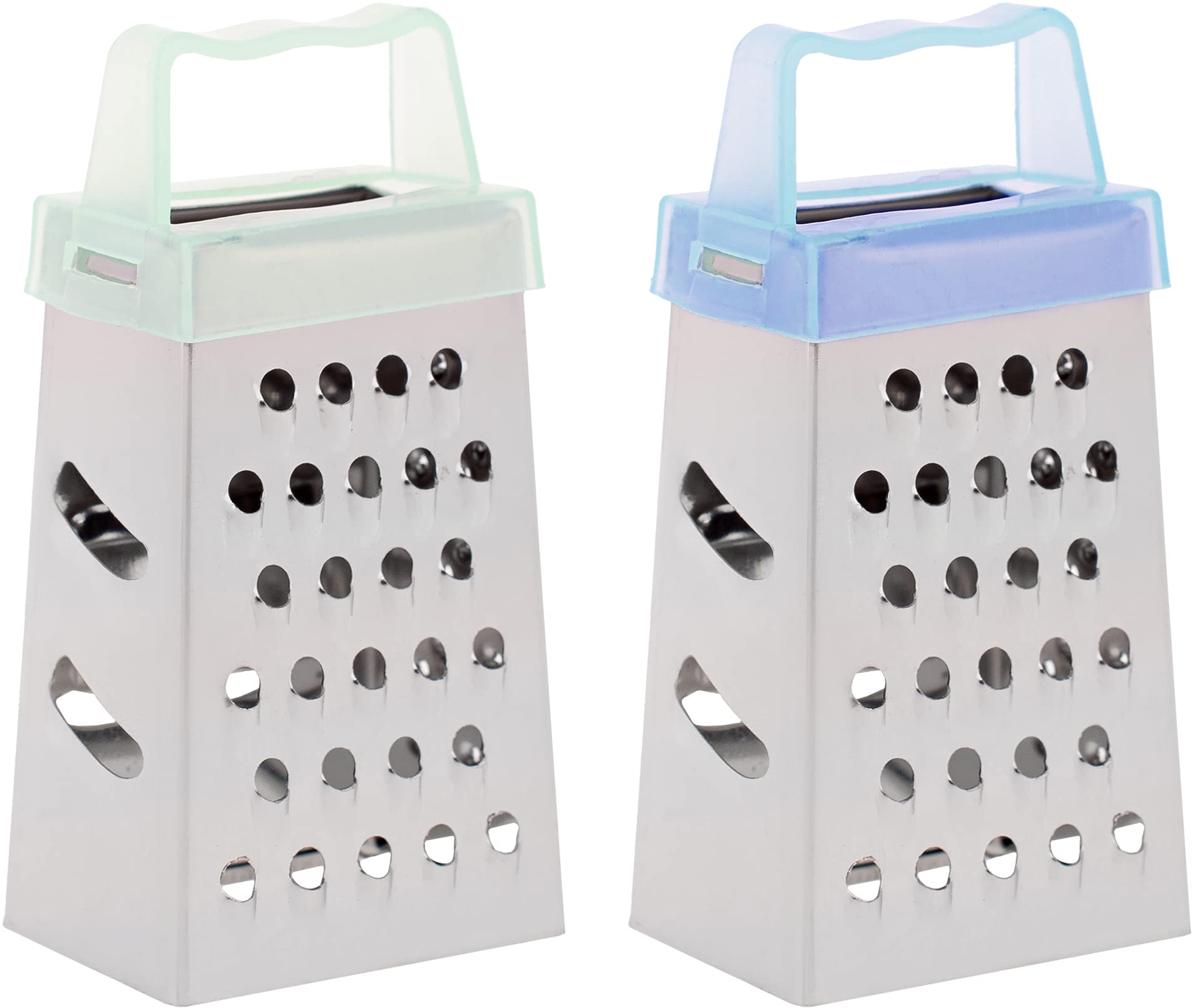Tiny Size Box Grater - Pack Of 2 - Small Food Garlic Grater - Cheese And Ginger Mini Graters For Kitchen