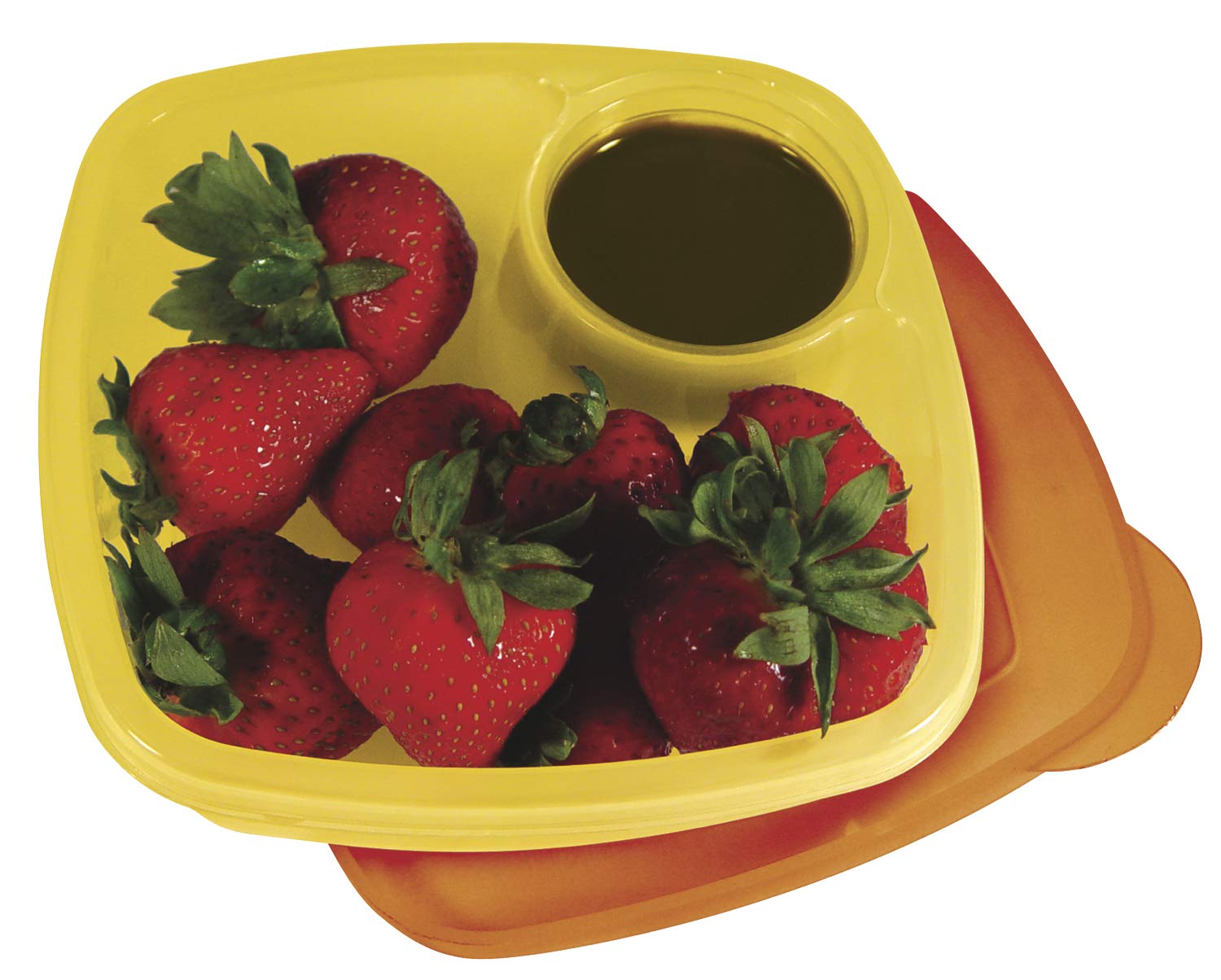 Compac Home Take A Dip 2 The Side Orange-Yellow Compartment Lunch Containers Or Snack Container For On The Go, Dishwasher And Mi