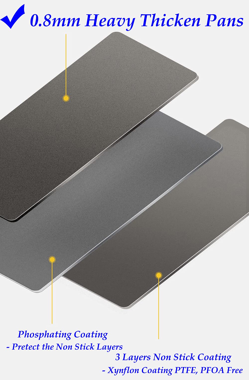 Hytk 2 Cookie Baking Sheet Pan Nonstick 15.55 X10.63Inch (Inner 14.76X9.84Inch) Jelly Roll Tray 2X Thicker Carbon Steel Non -Tox