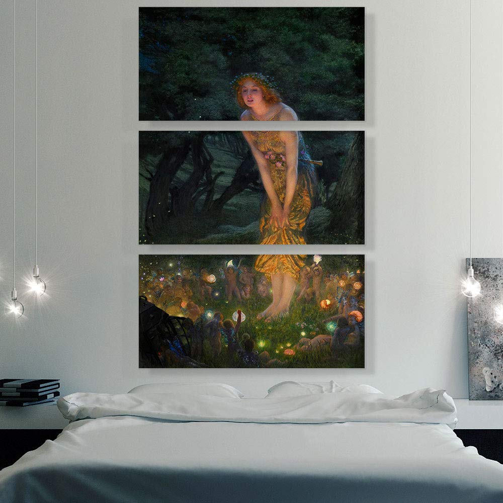 Artcanvas Midsummer Eve 1908 Canvas Art Print Stretched Framed Painting Picture Poster Giclee Wall Decor By Edward Robert Hughes