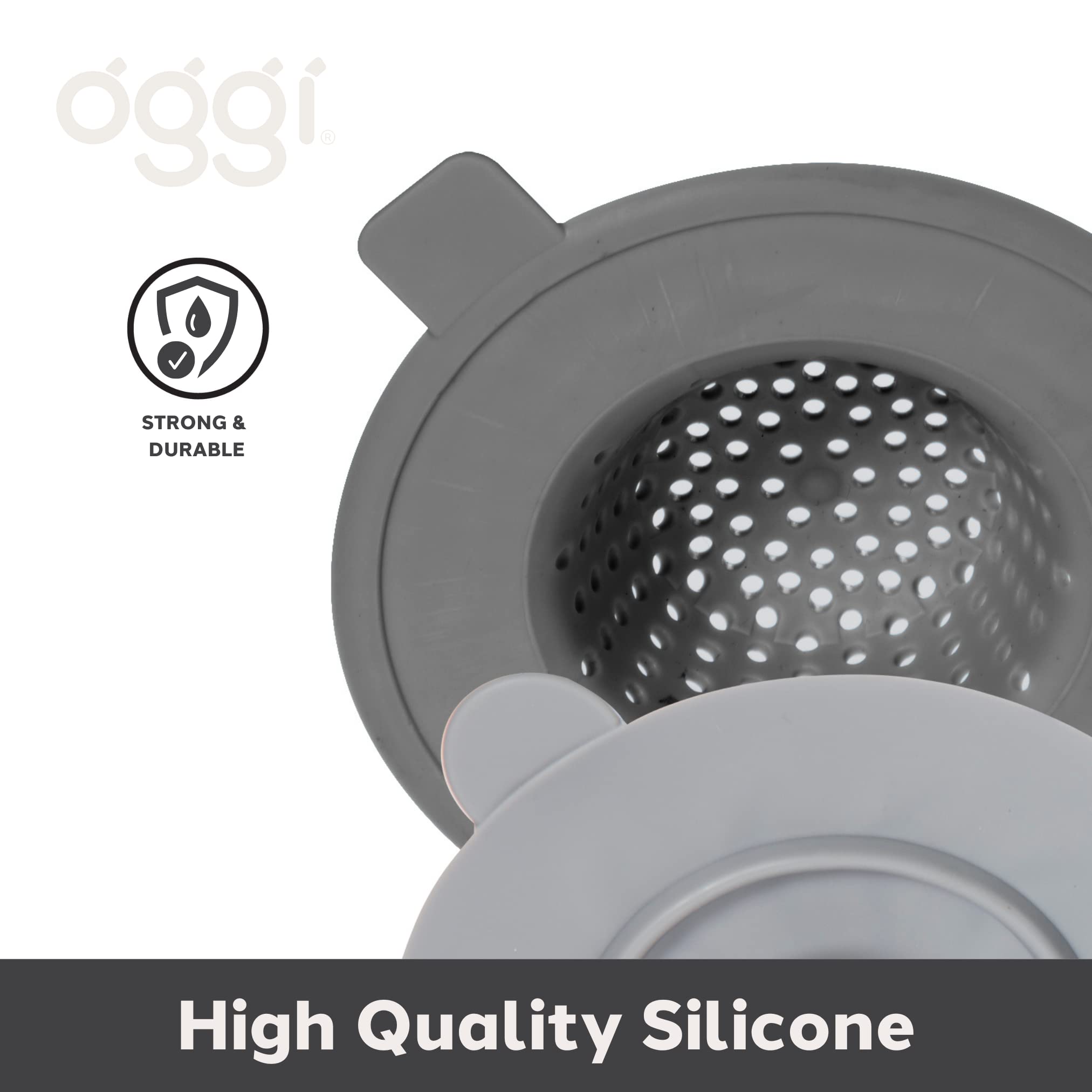 Oggi Silicone Sink Strainer & Stopper Set- Great Kitchen Sink Strainer, Silicone Drain Stopper, Sink Drain Strainer, Sink Plug 4