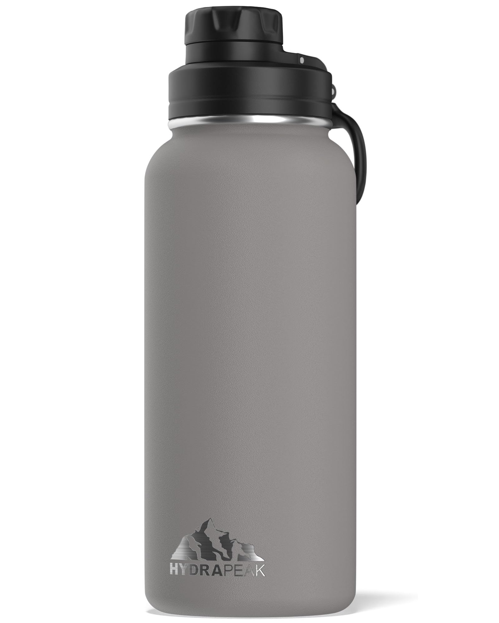 Hydrapeak 32Oz Insulated Water Bottle With Chug Lid And Handle, Metal 32 Oz, Leak Proof Stainless Steel | Grey