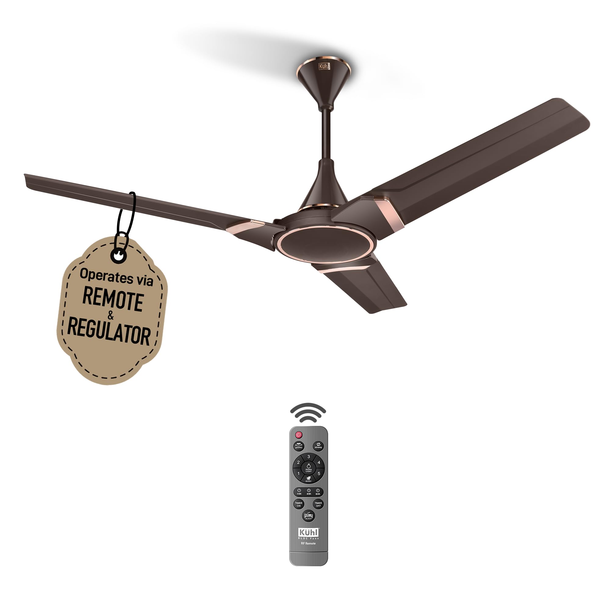 Kuhl Prima A3 Duo 1200Mm 65% Power Saving Bldc Ceiling Fan | Bee 5 Star Rated & Isi Marked | 29W | High Air Flow & Low Noise | R