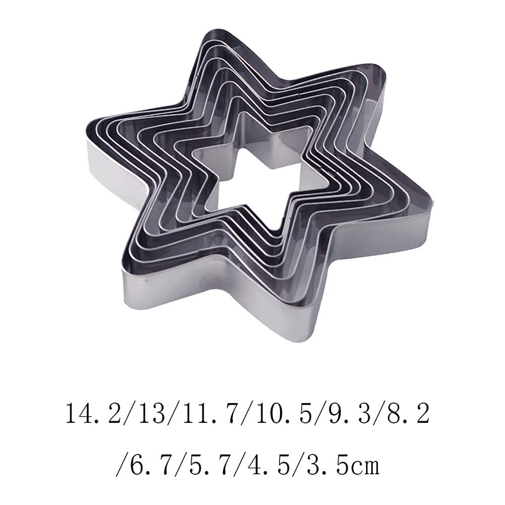 KALAIEN Star Cookie Cutter Set - 10pcs Stainless Steel Biscuit Cutters, Model BXG6029