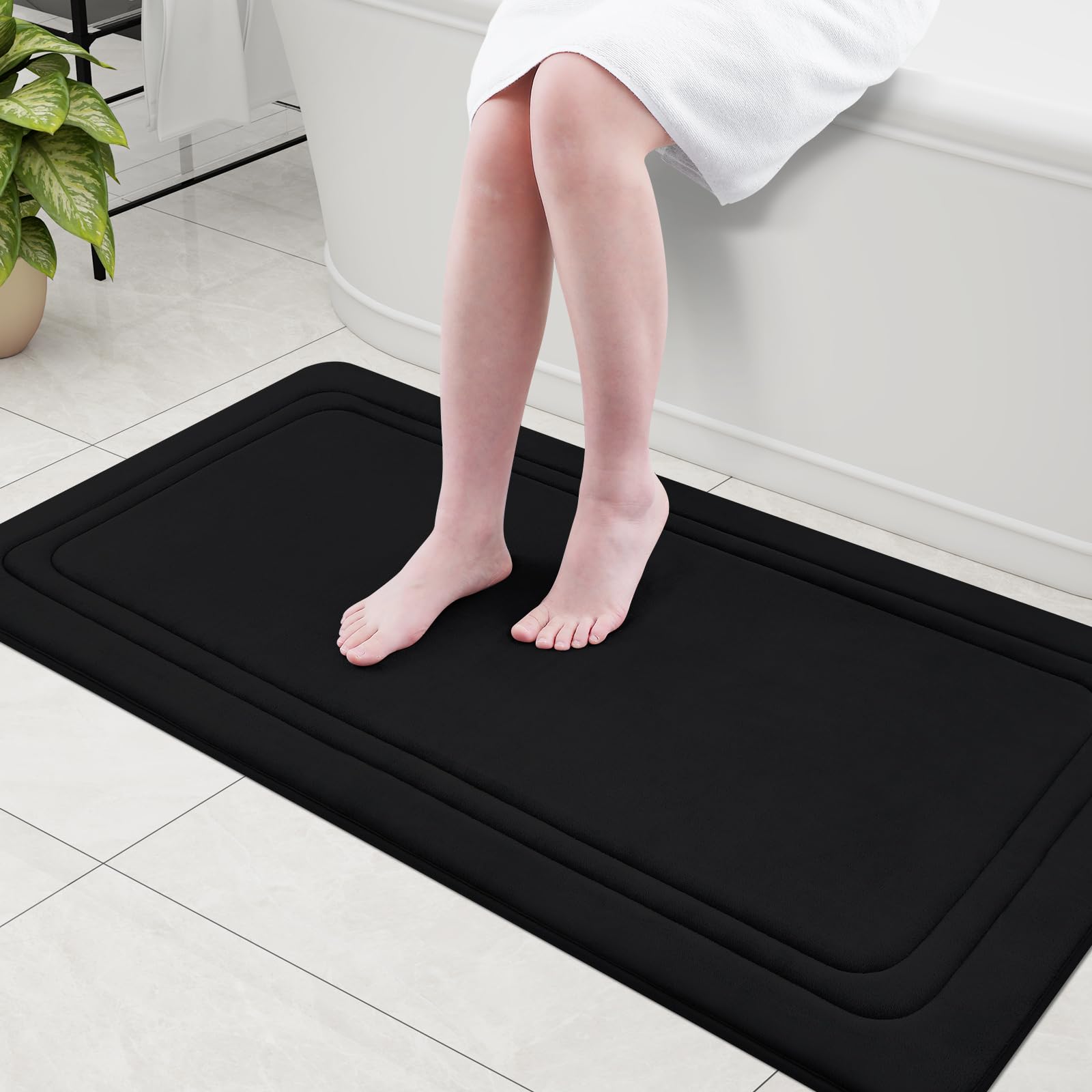 Grandaily Memory Foam Bath Mat Rug 47X24, Ultra Soft, Non-Slip And Absorbent Bathroom Rugs, Machine Wash Dry, Comfortable Bath R