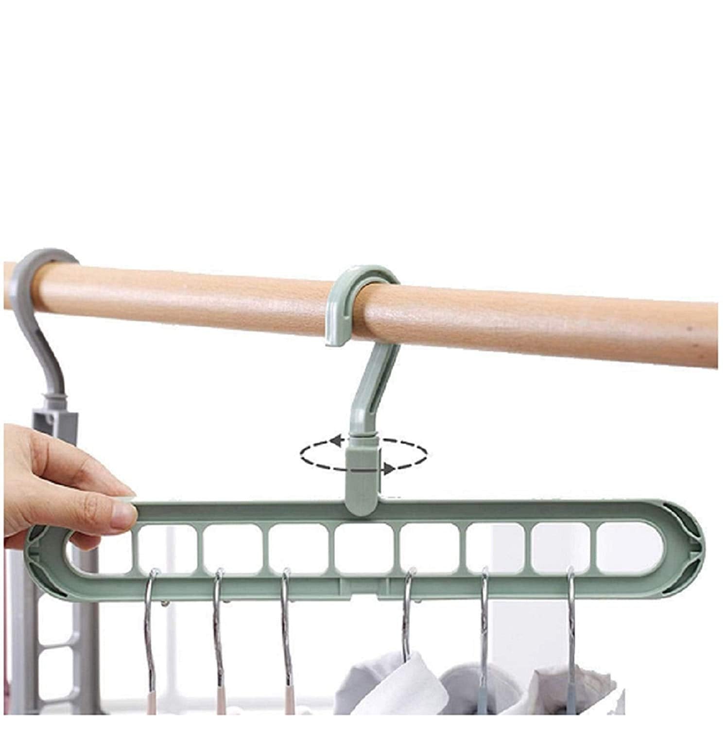 Unyks Star Wardrobe Space Saver Folding Hangers, Hangers For Clothes Wardrobe, AntiSkid Plastic Magic Clothes Hanger  360 Swiv
