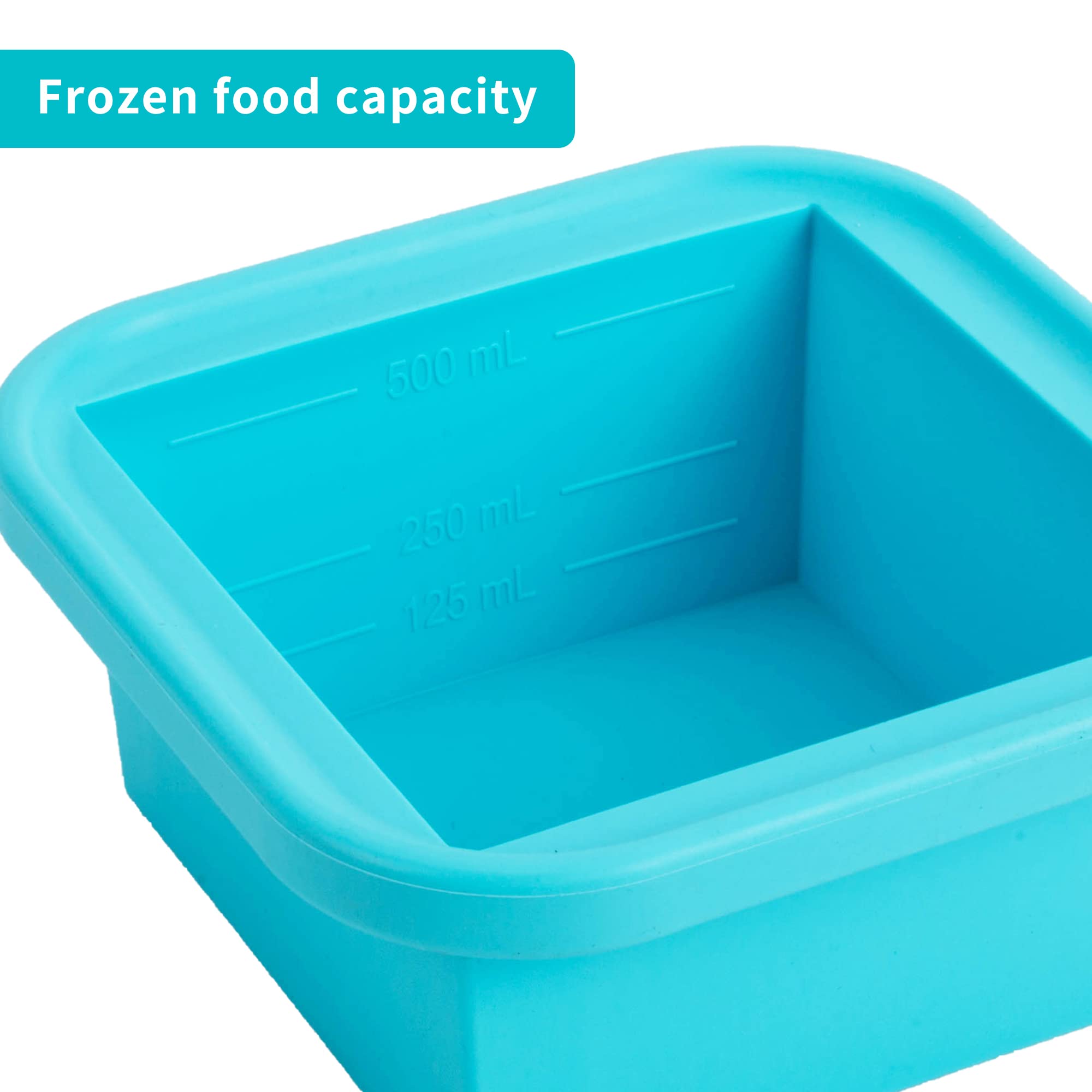 Silicone Freezing Tray With Lid - 2-Cup 4 Pack Freezer Containers,Make 1 Perfect Freezing,Storing Soups, Foods, Stews, Dips Or S
