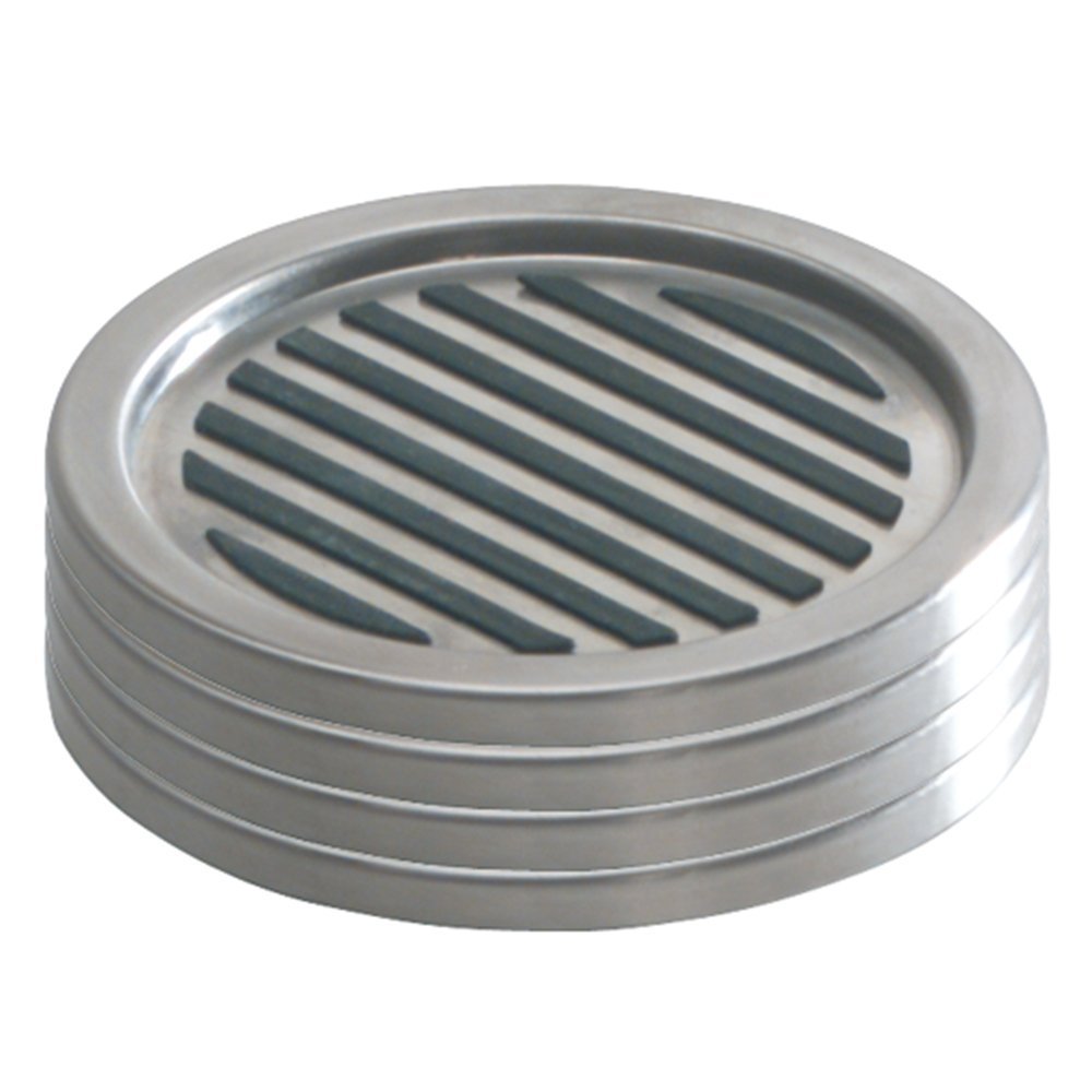 iDesign Forma Brushed Stainless Steel Drink Coasters for Home Counters, Kitchen, Dining Room, Living Room, Patio, Coffee Table, 