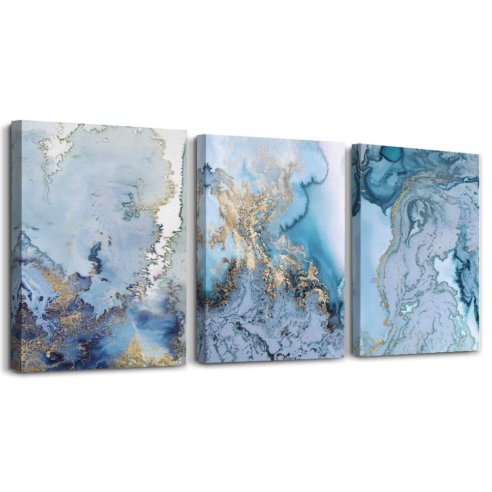 Blue Abstract Canvas Wall Art For Living Room Bedroom Wall Decor Office Pictures Watercolor Wall Paintings Bathroom Home Decorat