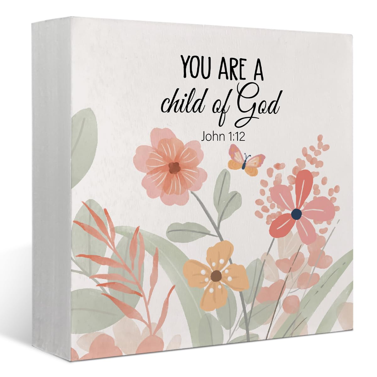 FLVGE Christian Bible Verse Boho Nursery Decor, Christian Religious Decor Gift, You Are A Child of God Quote Motivational Wooden