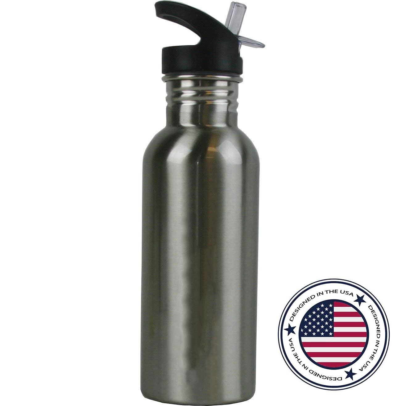 Personalized Custom Fencers, Fencing Stainless Steel Water Bottle With Straw Top 20 Ounce Sport Water Bottle Customizable