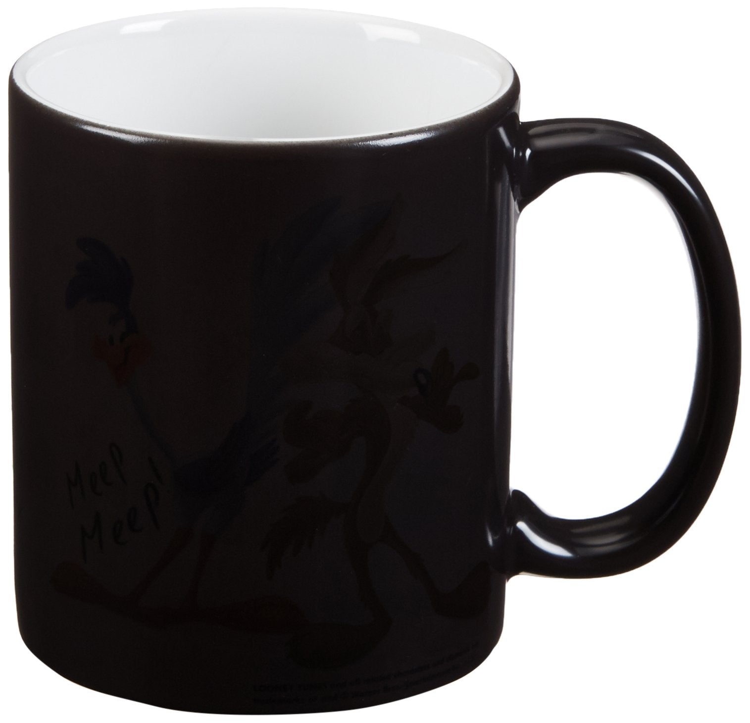 Morphing Mugs Looney Tunes (Wile E Coyote and Road Runner) Ceramic Mug, Black