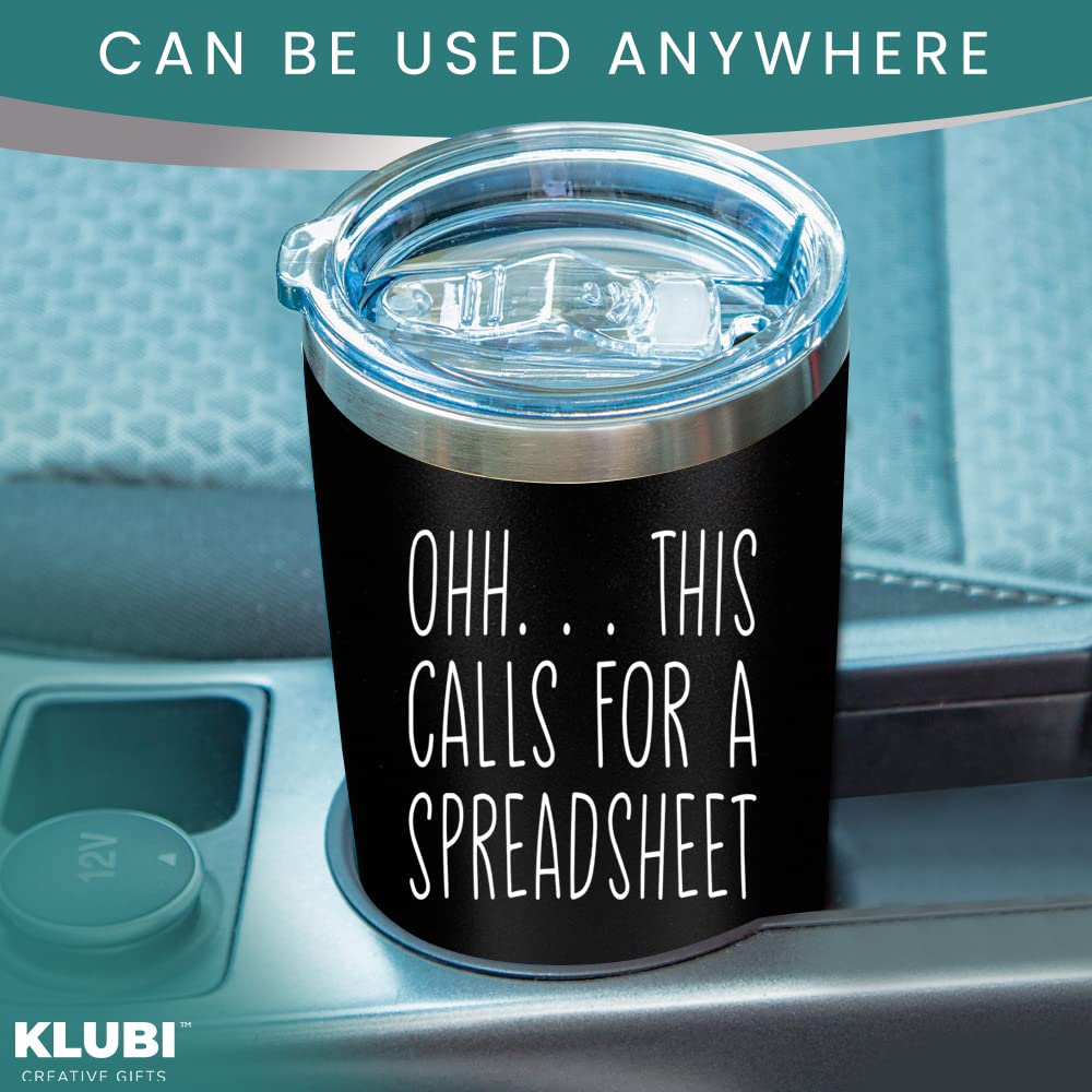 Klubi Accountant Gifts Spreadsheet Mug - 20Oz Tumbler Coffee Mug Oh This Calls For A Spreadsheet Funny Gift For Accounting, Boss