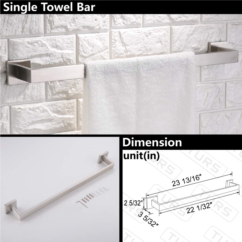 TURS Bathroom Hardware Set Brushed Towel Bar Set Stainless Steel Bathroom Accessories Towel Holder Sets Wall Mounted