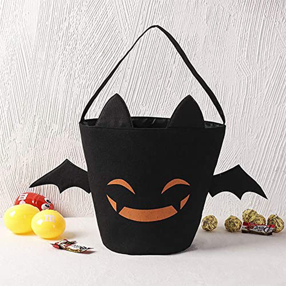 Zhenpony Halloween Trick Or Treat Bags Bat Candy Bucket Reusable Canvas Bag Best Halloween Party Gifts For Kids Halloween Bucket