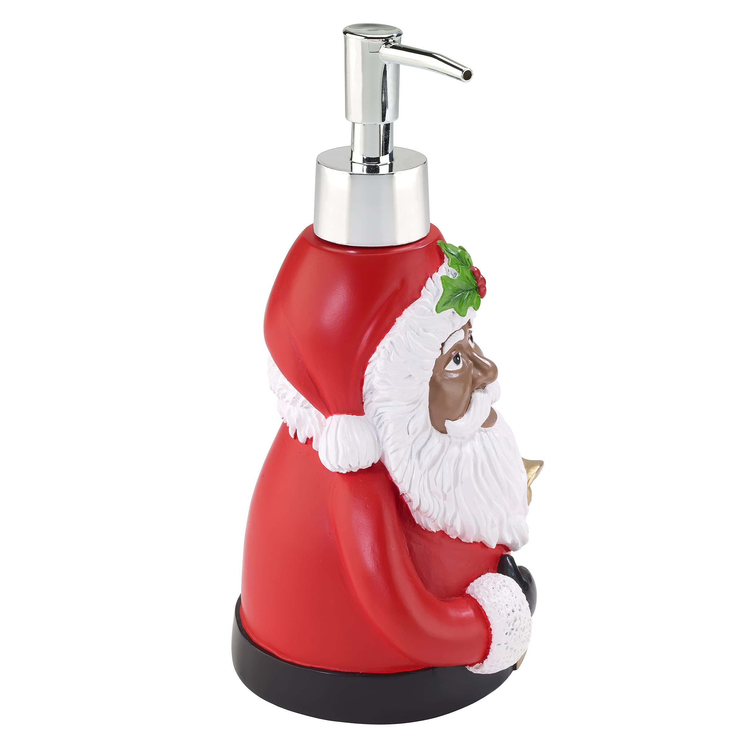 Avanti Linens - Soap Dispenser/Lotion Pump, Resin Bathroom Accessories, Christmas Bathroom Decor (Holiday Collection, Black Sant