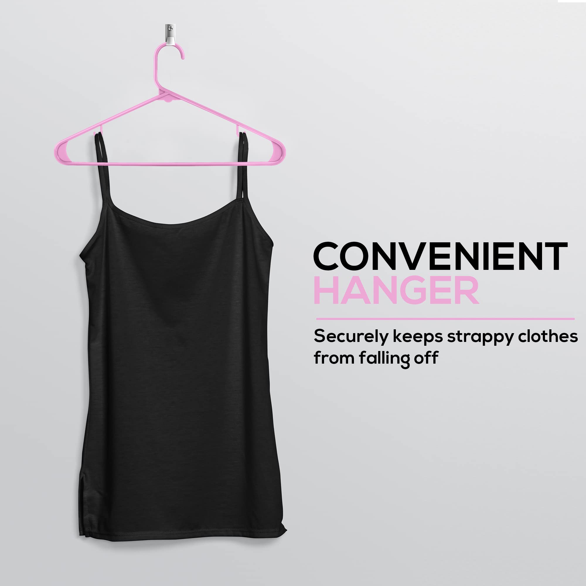 Utopia Home Plastic Hangers 50 Pack - Clothes Hanger with Hooks - Skirt Hangers - Durable & Space Saving Coat Hanger - Heavy Duty Pink Hangers for Coats  Skirts  Pants  Dress  Etc.